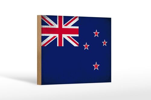 Holzschild Flagge Neuseeland 18x12 cm New Zealand Vintage Dekoration