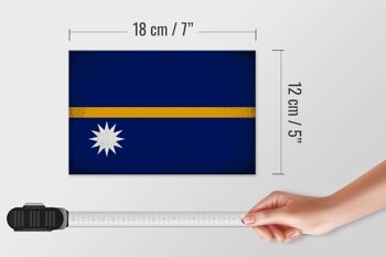 Panneau en bois drapeau Nauru 18x12 cm Drapeau de Nauru décoration vintage 4