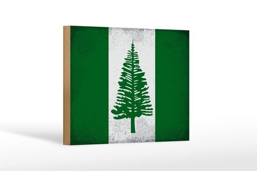 Holzschild Flagge Norfolkinsel 18x12cm Flag Vintage Dekoration