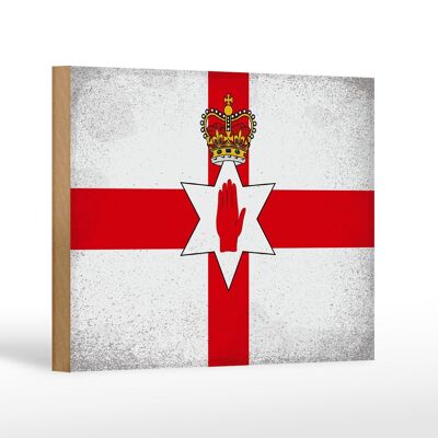 Cartello in legno bandiera Irlanda del Nord 18x12 cm bandiera decorazione vintage
