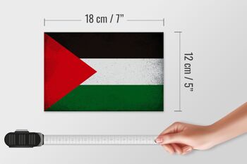 Panneau en bois drapeau Palestine 18x12cm Drapeau Palestine décoration vintage 4