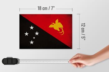 Panneau en bois drapeau Papouasie-Nouvelle-Guinée 18x12 cm Guinée décoration vintage 4