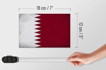 Drapeau panneau en bois Qatar 18x12 cm Drapeau du Qatar décoration vintage 4