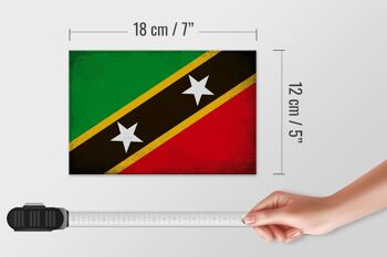 Panneau en bois drapeau St. Drapeau Kitts et Nevis 18x12cm, décoration Vintage 4