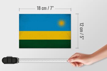 Panneau en bois drapeau Rwanda 18x12 cm Drapeau du Rwanda décoration vintage 4
