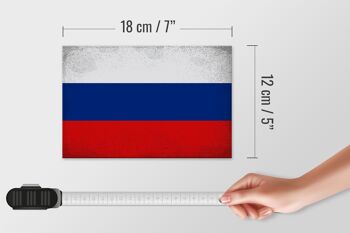 Panneau en bois drapeau Russie 18x12 cm Drapeau de la Russie décoration vintage 4