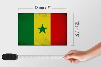 Panneau en bois drapeau Sénégal 18x12 cm Drapeau du Sénégal décoration vintage 4