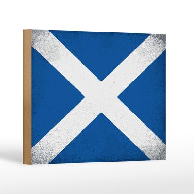 Panneau en bois drapeau Ecosse 18x12cm Drapeau Ecosse décoration vintage