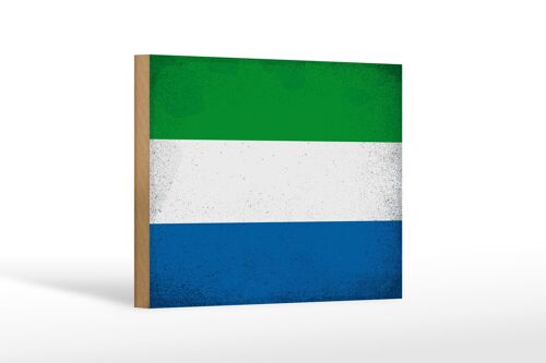 Holzschild Flagge Sierra Leone 18x12cm Flag Vintage Dekoration