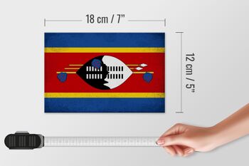 Drapeau en bois Swaziland 18x12 cm, drapeau Eswatini, décoration vintage 4