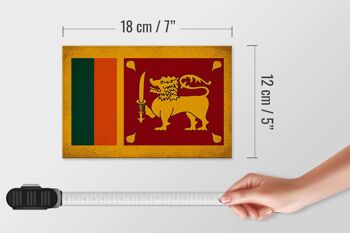 Drapeau panneau en bois Sri Lanka 18x12cm Drapeau Sri Lanka décoration vintage 4