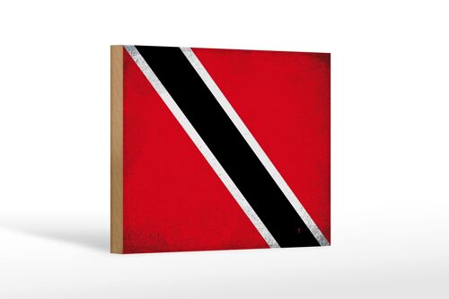 Holzschild Flagge Trinidad und Tobago 18x12cm Flag Vintage Dekoration