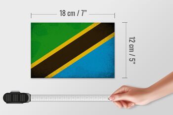 Panneau en bois drapeau Tanzanie 18x12 cm Drapeau Tanzanie décoration vintage 4