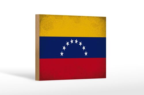 Holzschild Flagge Venezuela 18x12cm Flag Venezuela Vintage Dekoration