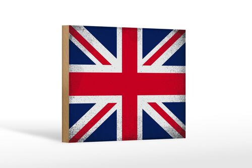 Holzschild Flagge Union Jack 18x12cm United Kingdom Vintag Dekoration