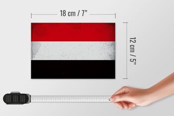 Panneau en bois drapeau Yémen 18x12 cm Drapeau du Yémen décoration vintage 4