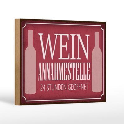 Cartel de madera que dice 18x12 cm punto de aceptación de vino decoración 24 horas