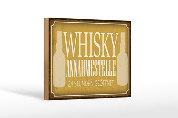 Panneau en bois indiquant 18x12 cm Point d'acceptation du whisky Décoration 24 heures 1