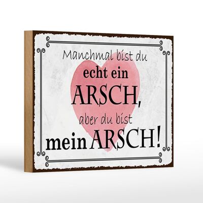 Holzschild Spruch 18x12 cm manchmal bist du ein ARSCH aber Dekoration