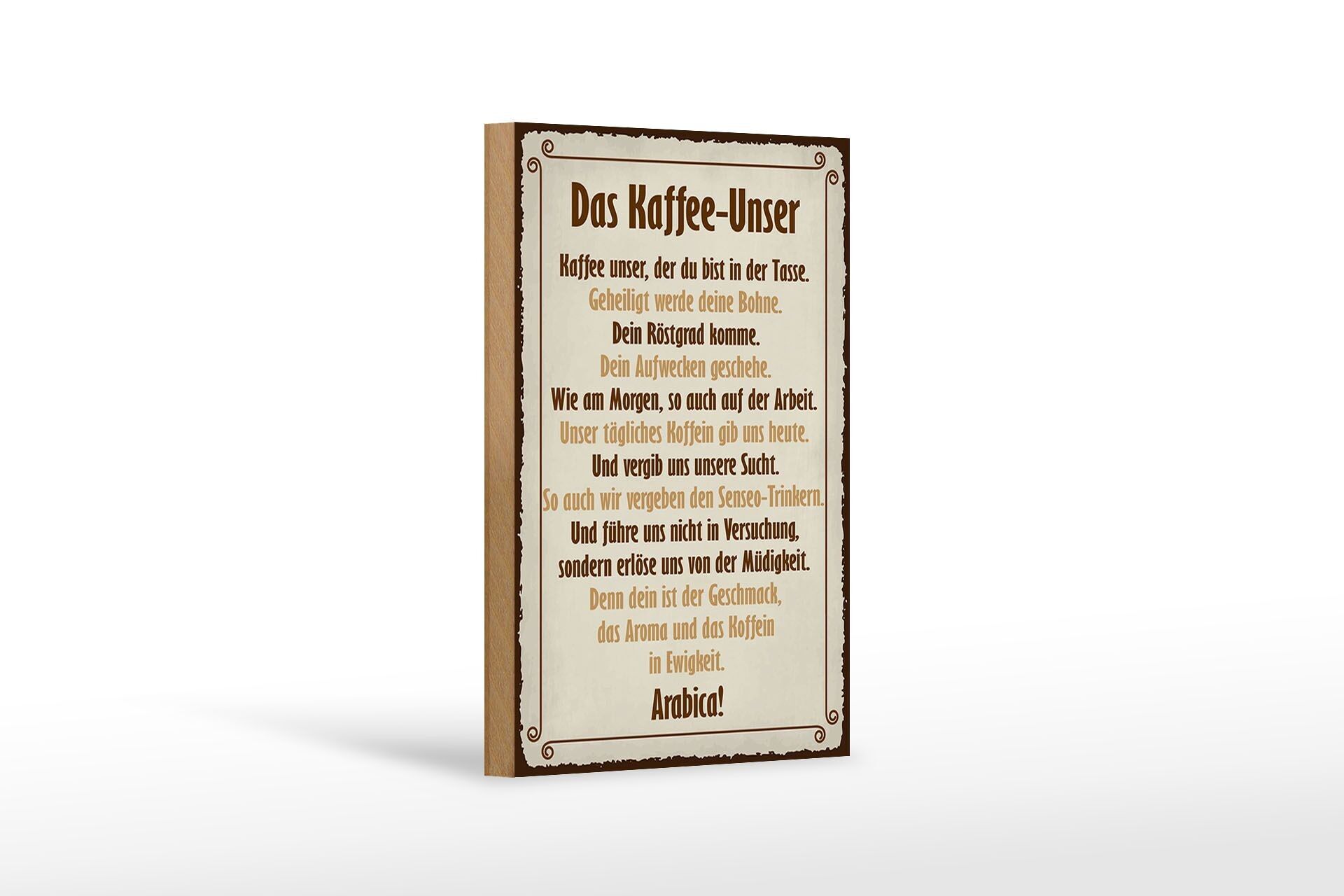 Panneau en bois disant 12x18 cm café Notre vous êtes en décoration de tasse