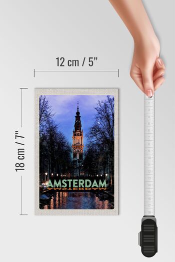 Panneau en bois voyage 12x18 cm destination de voyage Amsterdam décoration tour Munt 4