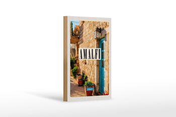 Panneau en bois voyage 12x18 cm Amalfi Italie destination de vacances décoration 1
