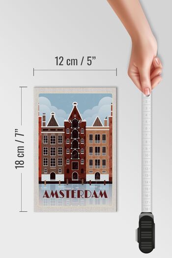 Panneau en bois voyage 12x18 cm Amsterdam destination de voyage décoration cadeau 4