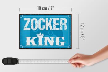 Panneau en bois avec inscription 18x12 cm, décoration Zocker King Gamer 4