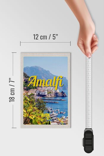 Panneau en bois voyage 12x18 cm Amalfi Italie vacances vue sur la mer décoration 4