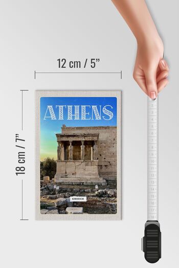 Panneau en bois voyage 12x18 cm Athènes Grèce Acropole décoration cadeau 4