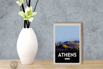 Panneau en bois voyage 12x18cm Athènes Grèce aperçu décoration 3