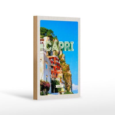 Cartel de madera viaje 12x18 cm Capri Italia ciudad Bergen decoración navideña