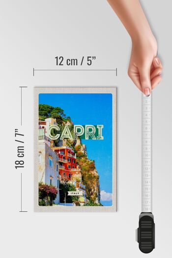 Panneau en bois voyage 12x18 cm Capri Italie ville Bergen décoration de vacances 4