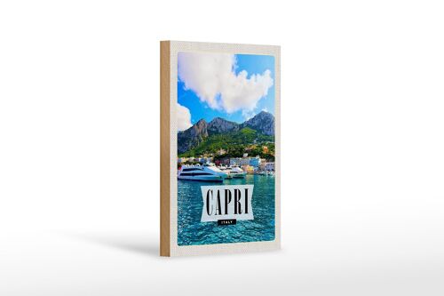 Holzschild Reise 12x18 cm Capri Italy Insel Meer Urlaub Dekoration