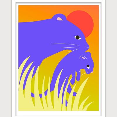Poster für den Kindergarten: Panther. Künstler: Alice RICARD 30x40