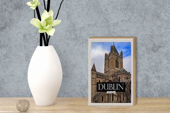 Panneau en bois voyage 12x18 cm, décoration de destination de voyage, château de Dublin, irlande 3
