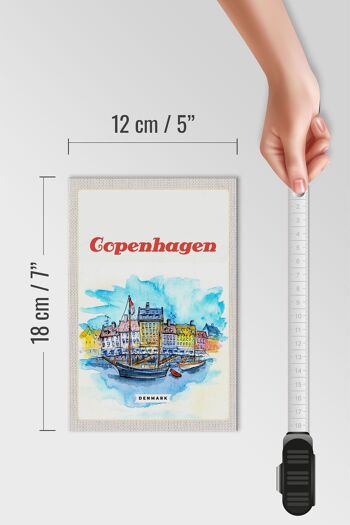 Panneau en bois voyage 12x18 cm image Copenhague Danemark décoration de bateau 4