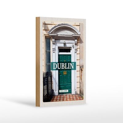 Wooden sign travel 12x18 cm Dublin Ireland destination city decoration