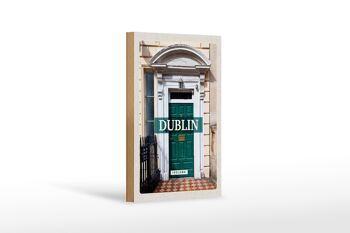 Panneau en bois voyage 12x18 cm Dublin Irlande destination de voyage décoration de la ville 1