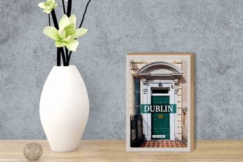 Panneau en bois voyage 12x18 cm Dublin Irlande destination de voyage décoration de la ville 3