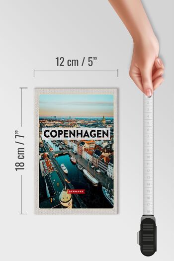 Panneau en bois voyage 12x18cm Copenhague Danemark décoration rivière vieille ville 4