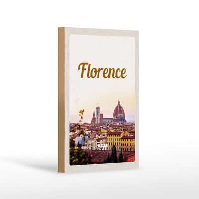 Cartello in legno da viaggio 12x18 cm Firenze Italia Italia vacanza Toscana