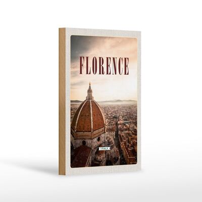 Cartello da viaggio in legno 12x18 cm Firenze Italia Panoramica decorazione destinazione di viaggio