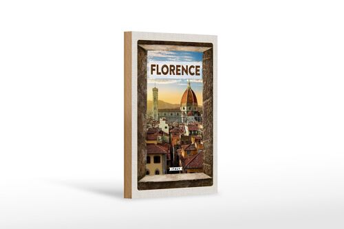 Holzschild Reise 12x18 cm Florence Italy italien Urlaub Toscana