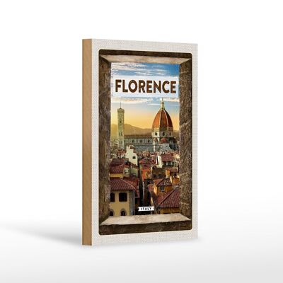 Wooden sign travel 12x18 cm Florence Italy Italian holiday Tuscany