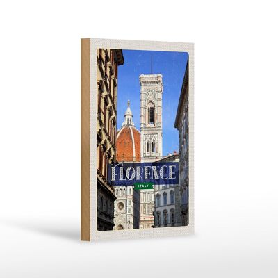 Holzschild Reise 12x18 cm Florence Italy Urlaub Toscana Dekoration