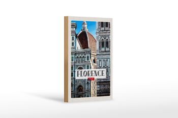 Panneau en bois voyage 12x18 cm Florence Italie vacances décoration vieille ville 1