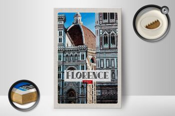 Panneau en bois voyage 12x18 cm Florence Italie vacances décoration vieille ville 2