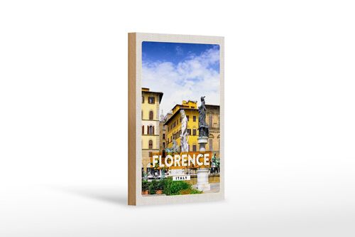 Holzschild Reise 12x18cm Florence Italy Italien Urlaub Geschenk