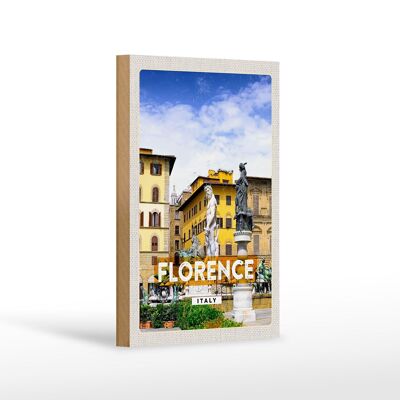 Holzschild Reise 12x18cm Florence Italy Italien Urlaub Geschenk